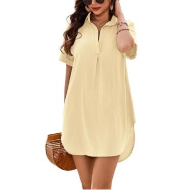 Imagem de Capa de maiô AI'MAGE Vestido de praia com decote em V feminino bege