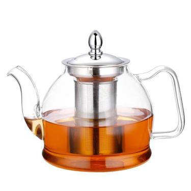 Imagem de Bule de vidro HIWARE 1000mL com infusor removível, seguro para fogão
