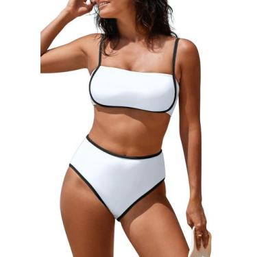 Imagem de Conjunto de biquíni Pink Queen 2025 feminino de cintura alta, bloco co