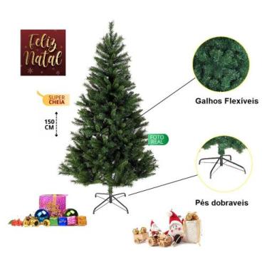 Imagem de Árvore de Natal Luxo Verde 1,50m 230 Galhos Base Cheia - Festas e Deco