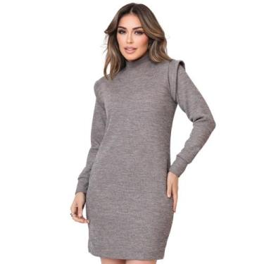 Imagem de Vestido Longo de Inverno Luana  Tricot Forrado com Manga Longa - La Ge