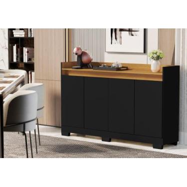 Imagem de Rack Aparador Buffet Cantinho Café Retrô 4 Portas Ryzen Novo Modelo La