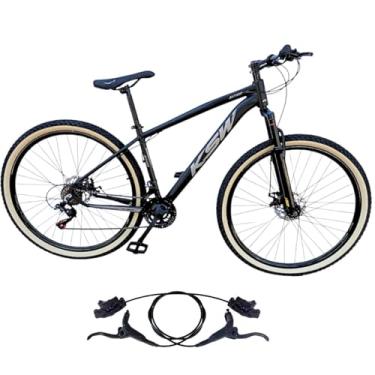 Imagem de Bicicleta Aro 29 Ksw Adulto 21 velocidades Suspensão Dianteira 80mm Pneu Faixa Amarelo Freio Hidraulico (PRETO/PRATA, 15)