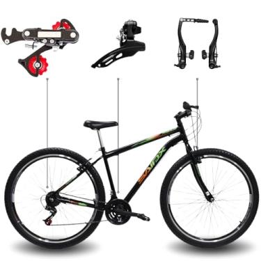 Imagem de Bicicleta Aro 29 Bike Saidx Premium 21 Vel Quadro de Aço Carbono (Verde e Laranja)