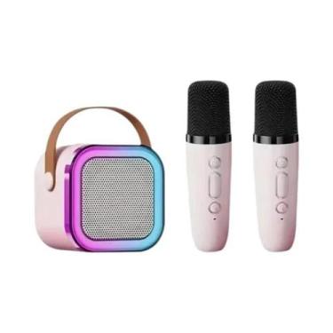 Imagem de Máquina De Karaokê Portátil Bluetooth Com Microfones Sem Fio E Alto-fa