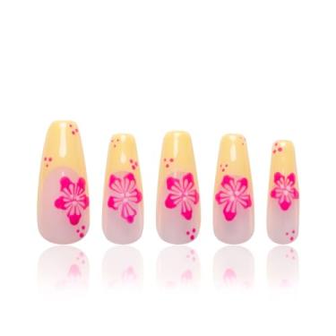 Imagem de LOVFUL Press on Nails Waikiki Beach | Feito à mão com cristais totalmente cobertos | Pregos reutilizáveis de cobertura completa | Caixão clássico regular 3,3 cm | H285-S