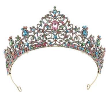 Imagem de Beaupretty Tiara de Princesa Barroca Com Strass, Coroa de Noiva para Aniversário, Tiara Decorativa de Liga para Mulheres, Aniversário, Halloween, Baile de Formatura, Casamento, Concursos