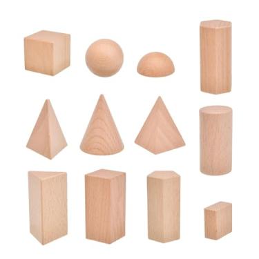 Imagem de EHJRE Conjunto de 12 Blocos de Formas Geométricas com Formas 3D E Sólidos Geométricos para Maiores de 3 Anos