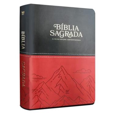 Imagem de Biblia Aec - Letra Gigante - Capa Pu Impresso - Preto E Vermelho Montanhas