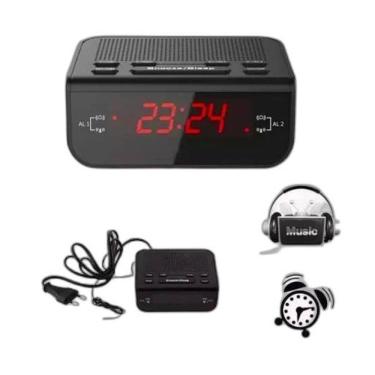 Imagem de Radio Relógio Despertador Digital Alarme Am/Fm