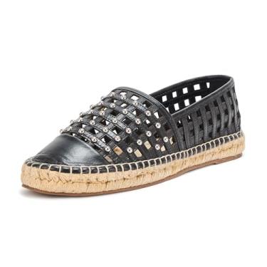 Imagem de Cinq à Sept Sapatilhas femininas Rochel Cage Studded Espadrille, Preto, 40
