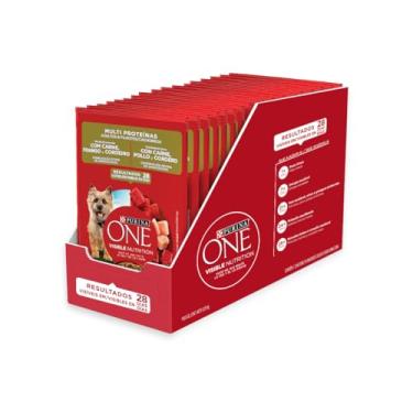 Imagem de Pack Ração Úmida Purina One Cães Carne, Frango e Cordeiro - Com 15 Sachês 85g