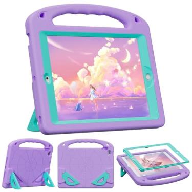 Imagem de ZVOPVO Capa infantil para iPad 9ª geração 2021/iPad 8ª geração 2020/iPad 7ª geração 2019 (10,2 polegadas), capa durável à prova de choque com protetor de tela/alça (roxa)