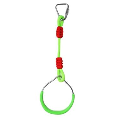 Imagem de IEUDNS Anel de ginástica para crianças, pista de obstáculos, escalada portátil para exercícios em ambientes internos e externos, acessórios para playground, Verde