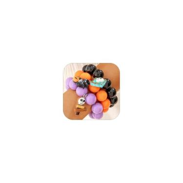 Imagem de VIYPDRST Pulseiras de Halloween com contas para mulheres, boo, abóbora, caveiras, fantasmas, conjunto de pulseiras empilháveis de Halloween, bijuterias góticas, One Size, Liga metálica, Sem Pedra
