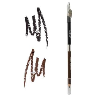 Imagem de Lápis de Olho 2 em 1, Preto e Marrom, com Apontador Incluso, Alta Pigmentação e Textura Macia