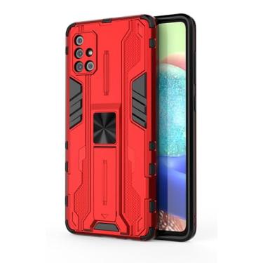 Imagem de SORAKA Capa para Samsung Galaxy A71 4G com suporte Capa de proteção resistente para Samsung Galaxy A71 4G Capa com placa de metal para suporte magnético para carro Capa Silm Fit
