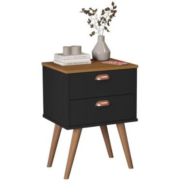 Imagem de Mesa De Cabeceira Pé Palito Com 02 Gavetas Grandes - E-NOVA MÓVEIS, PR