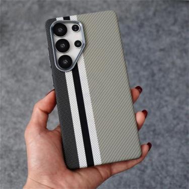 Imagem de Capa para Samsung Galaxy S25 S24 S23 Ultra S25Plus com textura de fibra de carbono, cinza, para S24Ultra