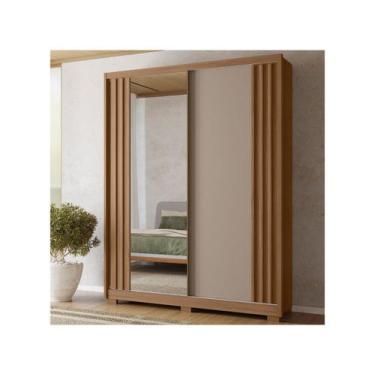Imagem de Guarda-roupa Solteiro com Espelho 3 Gavetas 2  Portas de Correr Moval 