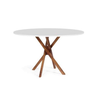 Imagem de Mesa de Jantar Redonda 4 Lugares 90cm em Madeira June - Straub Web