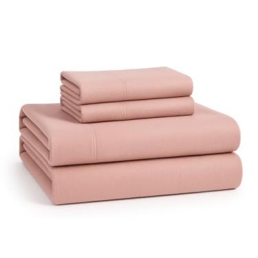 Imagem de Jogo de Lençóis LANE LINEN em Flanela de Algodão para Cama Queen, Escovados para Maior Maciez, Duráveis 100% Algodão, Aconchegantes com Bolsos Profundos, Rosa Sépia