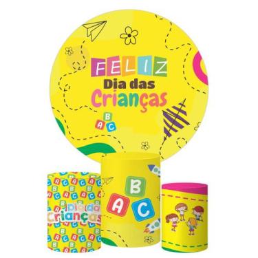 Imagem de Trio de Capas para Cilindros e Painel Redondo Tema Dia das Crianças Ve