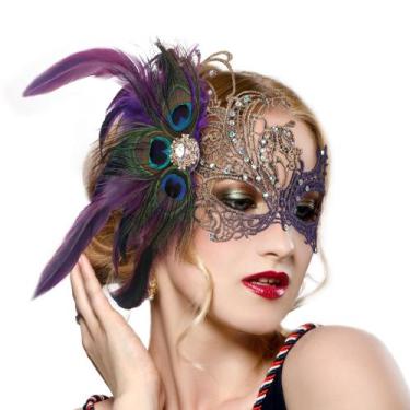 Imagem de Máscara de máscaras Zinniday Máscaras de máscaras roxas para mulheres