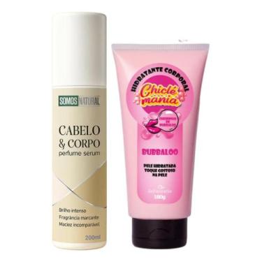 Imagem de Kit Beleza 1 Creme Hidratante Chiclé mania + Perfume Serum Corpo & Cab