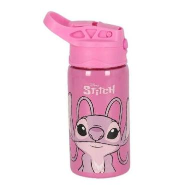 Imagem de Garrafa Infantil Inox Stitch Angel Rosa 500ML Canudo Luxcel