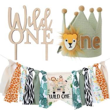 Imagem de Banner de cadeira alta HODIHIWI Wild One Birthday Party Decor
