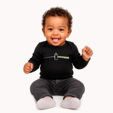 Imagem de Body Bebê Manga Longa Baby Side Preto - 100% Algodão - Art Rock, M