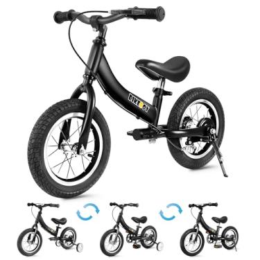 Imagem de BIKEBOY Bicicleta de equilíbrio 2 em 1, uso duplo de uma bicicleta de equilíbrio infantil e bicicleta infantil, para 1 2 3 4 5 6 7 anos de idade -12 14 16 polegadas com teoria de treinamento, freio, pedal