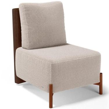 Imagem de Poltrona Decorativa Living Pés Madeira Hungria L02 material sintético 