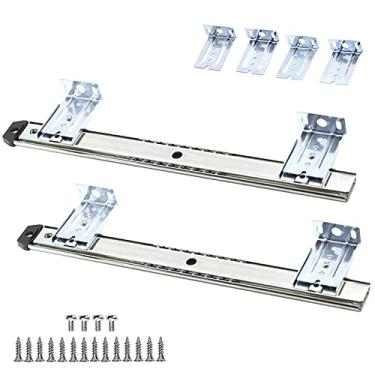 Imagem de Calha de teclado de 14 polegadas - corredores de prateleira de teclado ajustáveis, com dispositivo anticolisão e rolamento de esferas de aço, deslizamento silencioso para economizar espaço, preto/plat