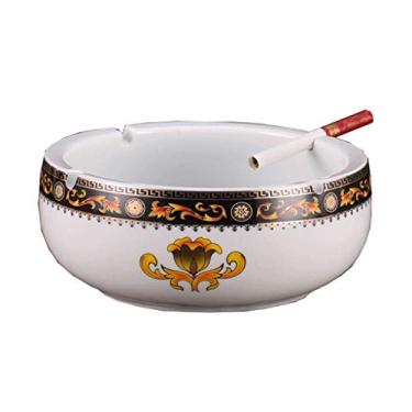 Imagem de Cinzeiros para cigarros Azul e Branco Cerâmica Europeia Retro Sala de Estar Cinzeiro Boutique Grande Prático Cinzeiro de Cerâmica Elegante Personalidade Criativa Escritório Cinzeiro Redondo Decoração