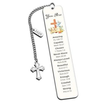 Imagem de Marcador de livro bíblico, presentes de batismo para meninas e mulheres, presentes de batismo de confirmação para afilhada, bebês, meninas, adultos, meninas de 1 ano de idade, 2026, presente de