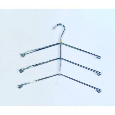 Imagem de Cabides Triplo para Camisas 12 Peças Cromado Triplo