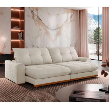 Imagem de Sofá Retrátil Reclinável 2,5M Argo Linho Com Molas Meu Sofá Online