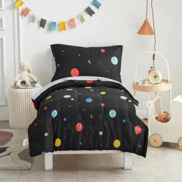 Imagem de Conjunto de roupa de cama infantil UOZZI BEDDING Black Space w/ Stars 
