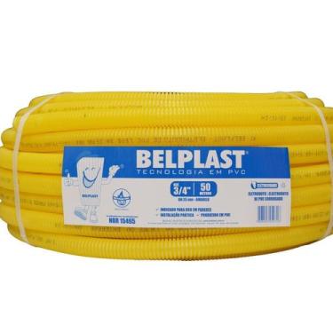 Imagem de Eletroduto Corrugado em PVC Amarelo 20mm x 50m (1/2) - Belplast Amarel