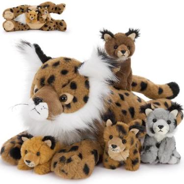 Imagem de Animais de pelúcia Muiteiur Lynx, 5 peças com bebês de 18 polegadas