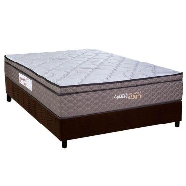 Imagem de Cama Box Casal: Colchão Magnético Paropas C- Vibro Massagem Aplause Smart Brown + Base Crc Suede Brown (138x188)