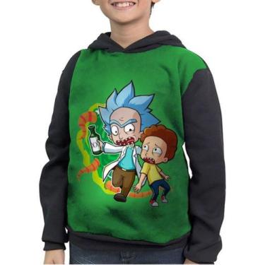Imagem de Moletom Infantil Desenho Rick And Morty Fan Art - smoke, Preto, 6