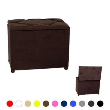 Imagem de Puff Baú Retangular Puf Moderno Confortável Apoiador Guarda Itens - Re