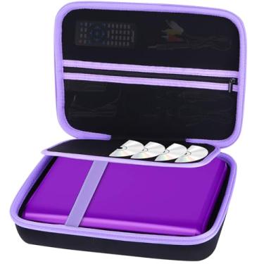 Imagem de Lebakort Capa de armazenamento compatível com DBPOWER 29.2 cm / Megatek 31.8 cm / HDJUNTUNKOR 30.5 cm / SQQBZZ 29.2 cm / ieGeek 29.2 cm / WONNIE 30.5 cm DVD Player portátil (capa preta + roxa)