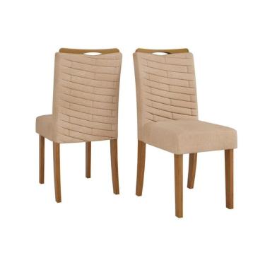Imagem de Cadeira Sala De Jantar Julia Freijó-linho Saara Bege - Dj Móveis