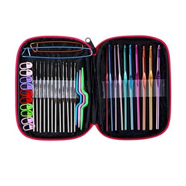 Imagem de Acouto Conjunto de Ganchos de crochê Ergonômicos Conjunto de Ganchos de crochê Alça Ergonômica Tricô de Metal Portátil Com Bolsa de Armazenamento Fabricação de Brinquedos Artesanais de Artes, Artesanato e costura/tricô e