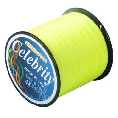 Imagem de AngryFish Linha de pesca trançada super forte com 4 fios - menos caro - zero stretch - diâmetro pequeno - adequado para pescadores iniciantes (amarelo, 11,3 kg/0,20 MM-300 jardas)