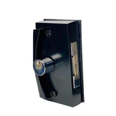 Imagem de Fechadura Blindex 3530 para Porta de Correr de Vidro com Chave Reversível para Vidro de 8 a 10 mm (Preto)